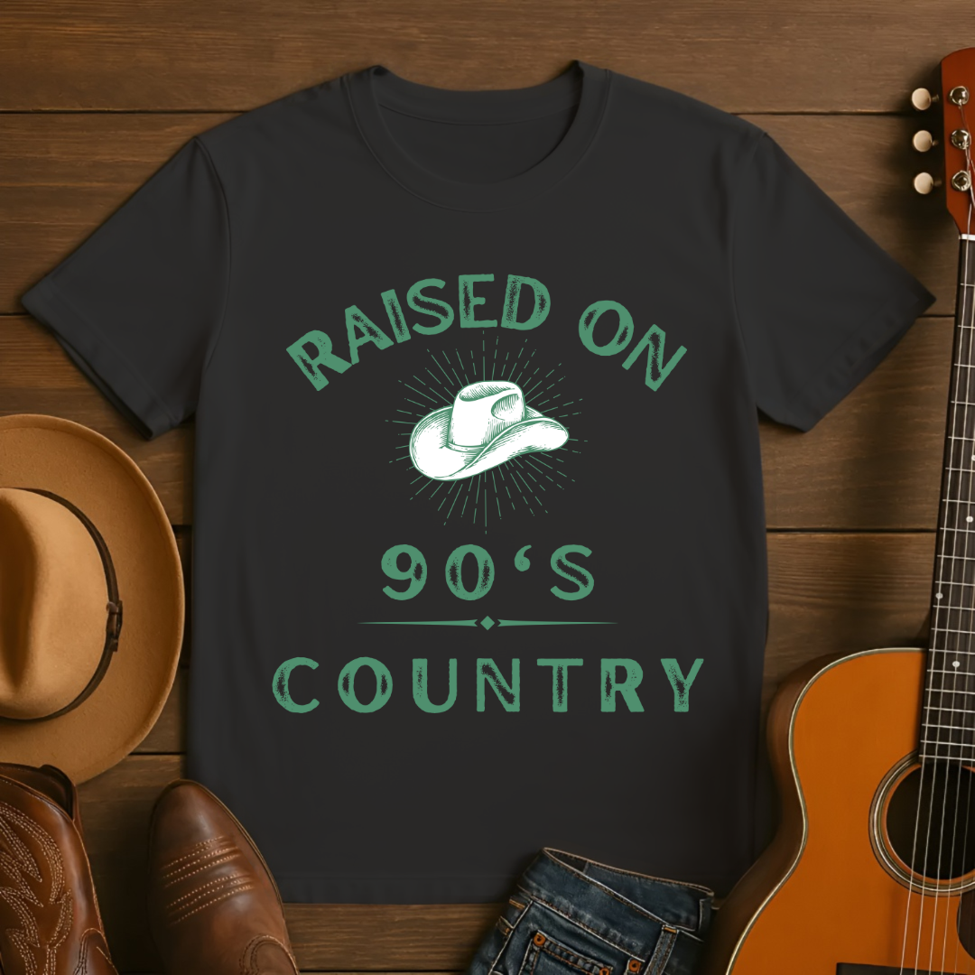 Raised on 90's Country with Cowboy Hat T-Shirt