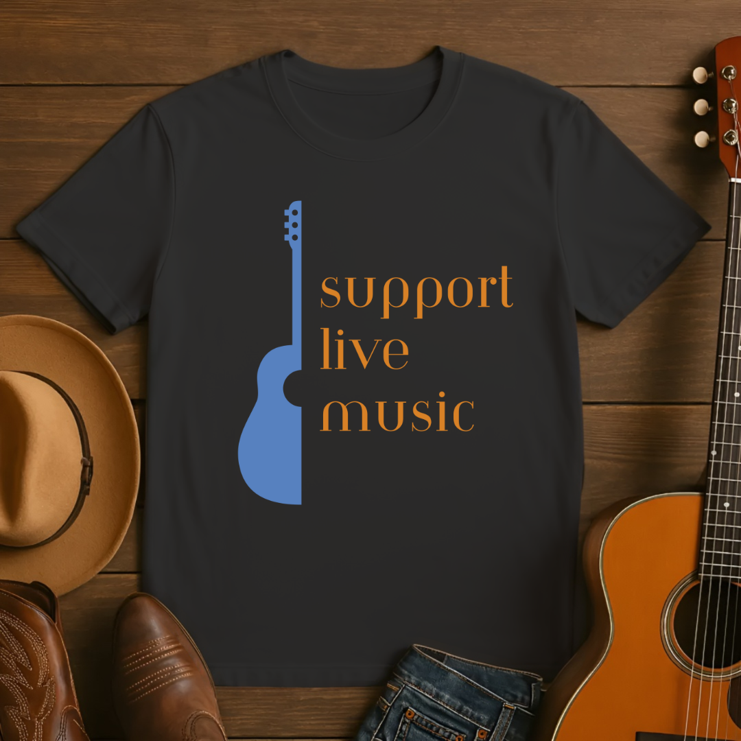 Support Live Music Acoustic Guitar T-Shirt