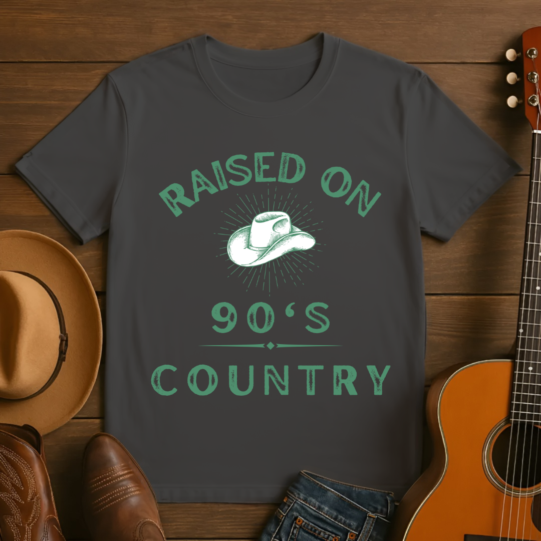 Raised on 90's Country with Cowboy Hat T-Shirt