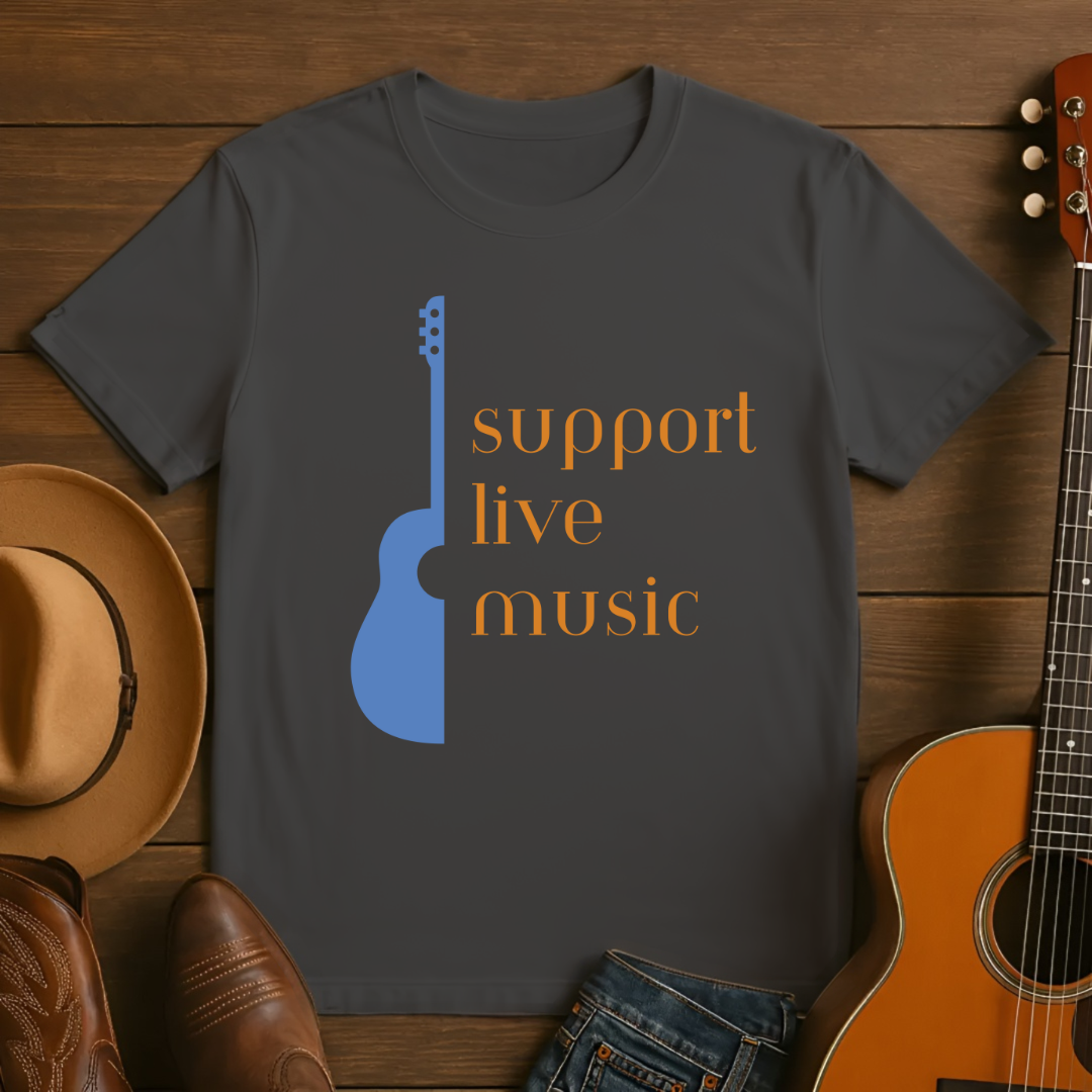 Support Live Music Acoustic Guitar T-Shirt