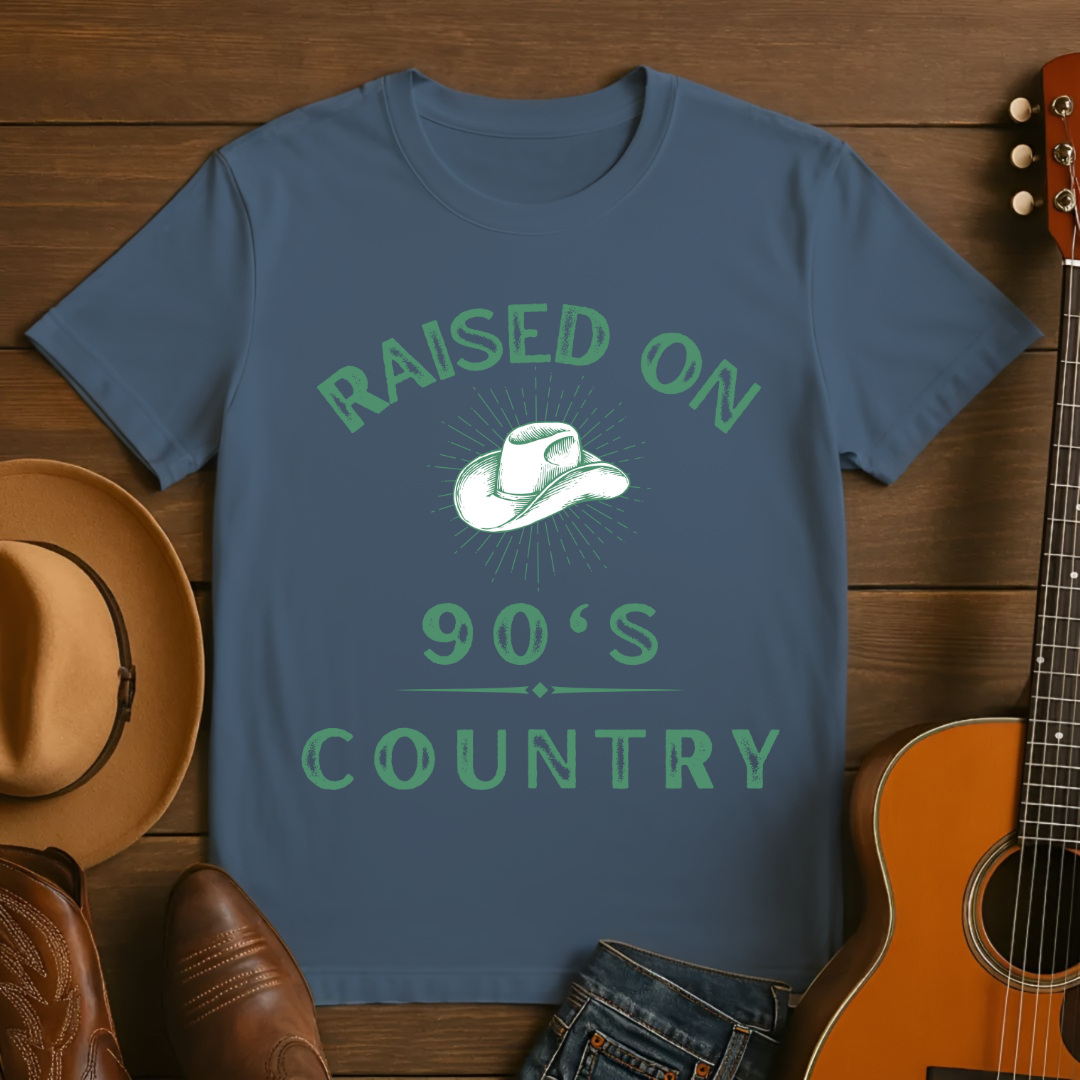 Raised on 90's Country with Cowboy Hat T-Shirt