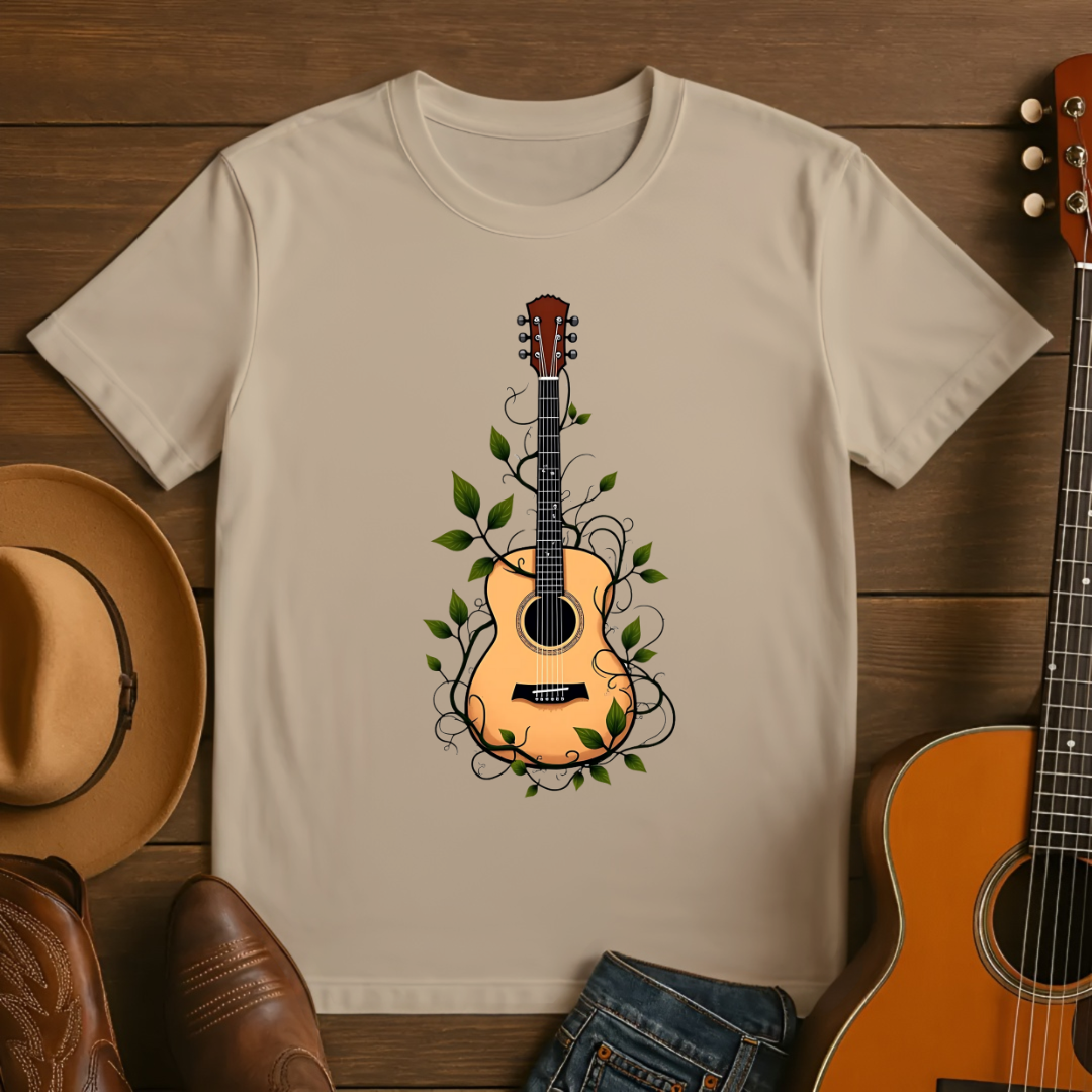 Acoustic Guitar with Vines T-Shirt