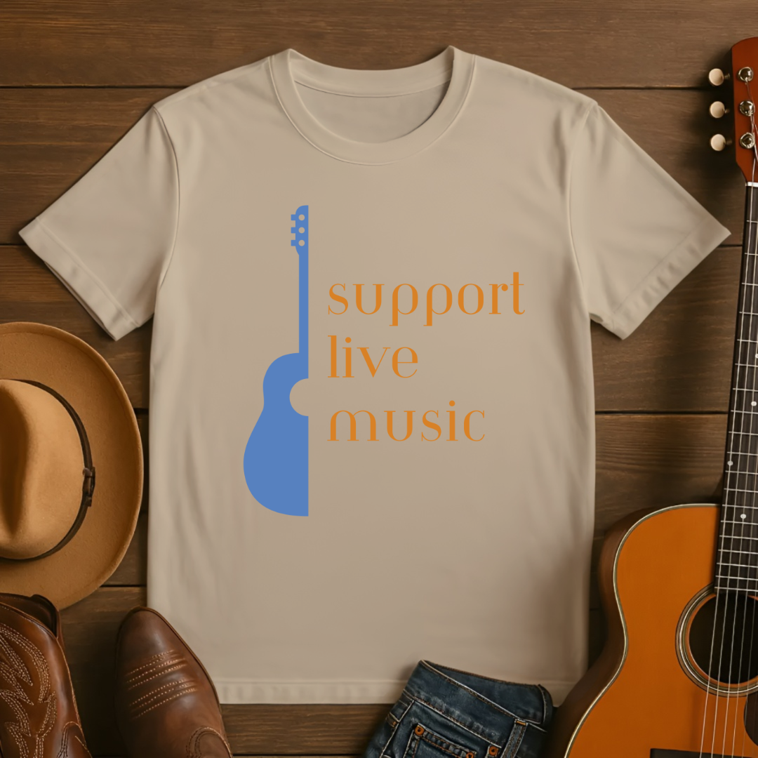 Support Live Music Acoustic Guitar T-Shirt