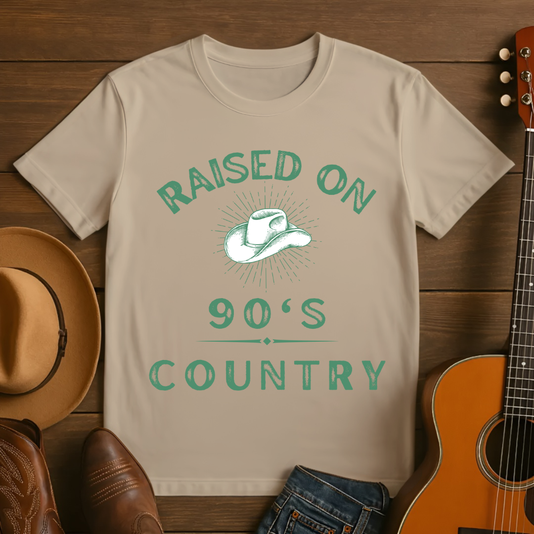 Raised on 90's Country with Cowboy Hat T-Shirt