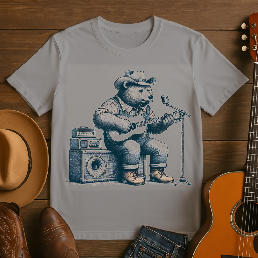 Cowboy Bear Guitarist T-Shirt