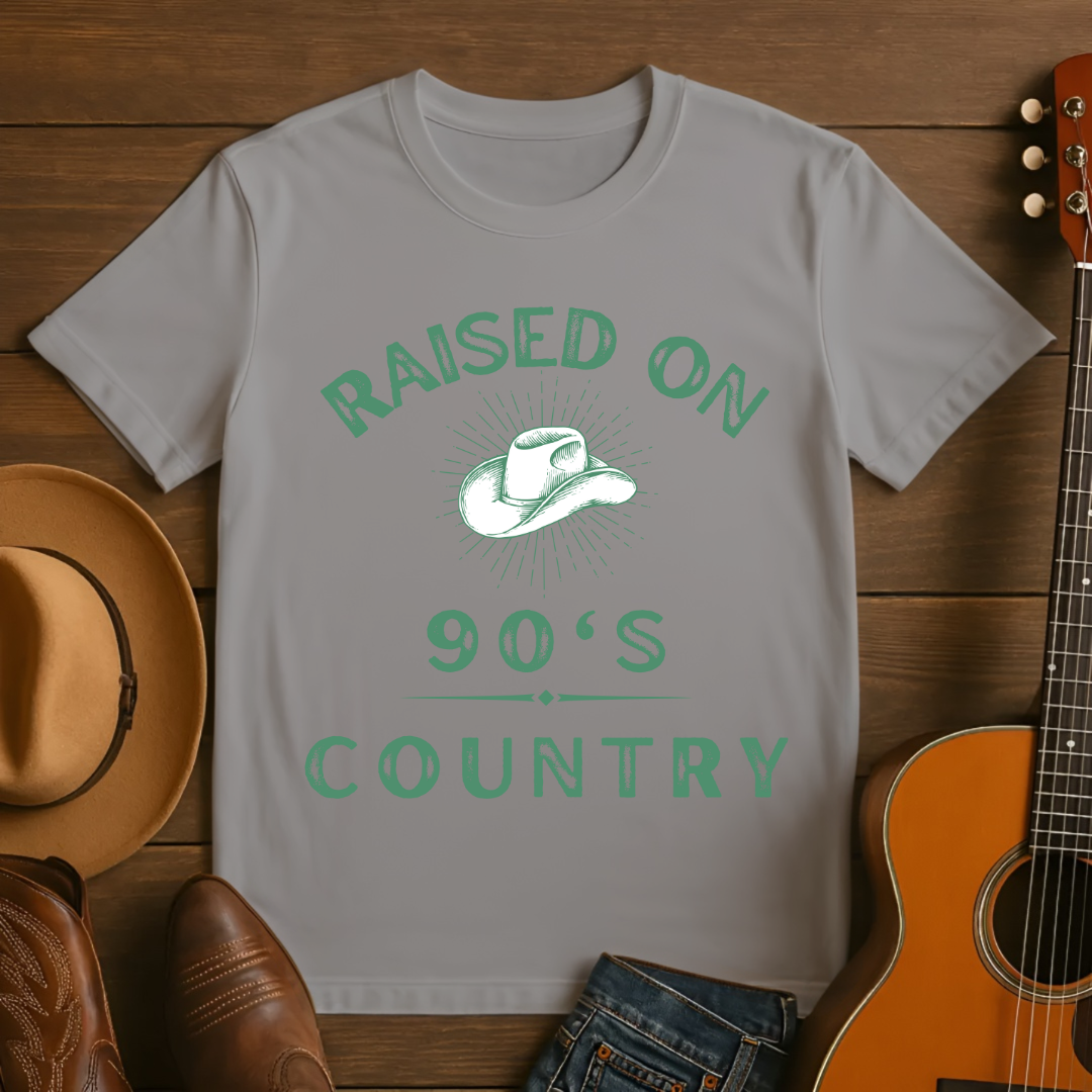 Raised on 90's Country with Cowboy Hat T-Shirt