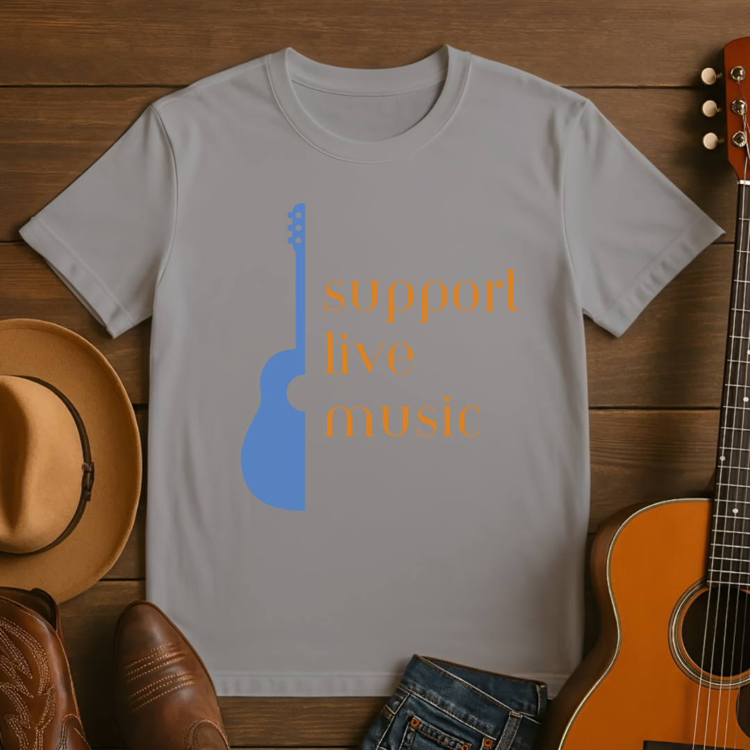 Support Live Music Acoustic Guitar T-Shirt