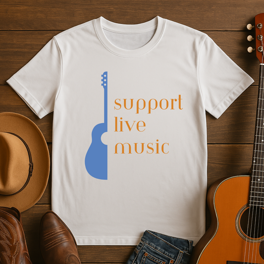 Support Live Music Acoustic Guitar T-Shirt