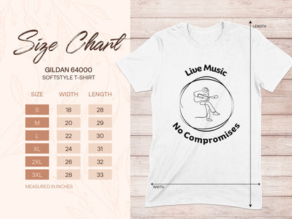 Live Music No Compromises Gildan 64000 Softstyle T-Shirt