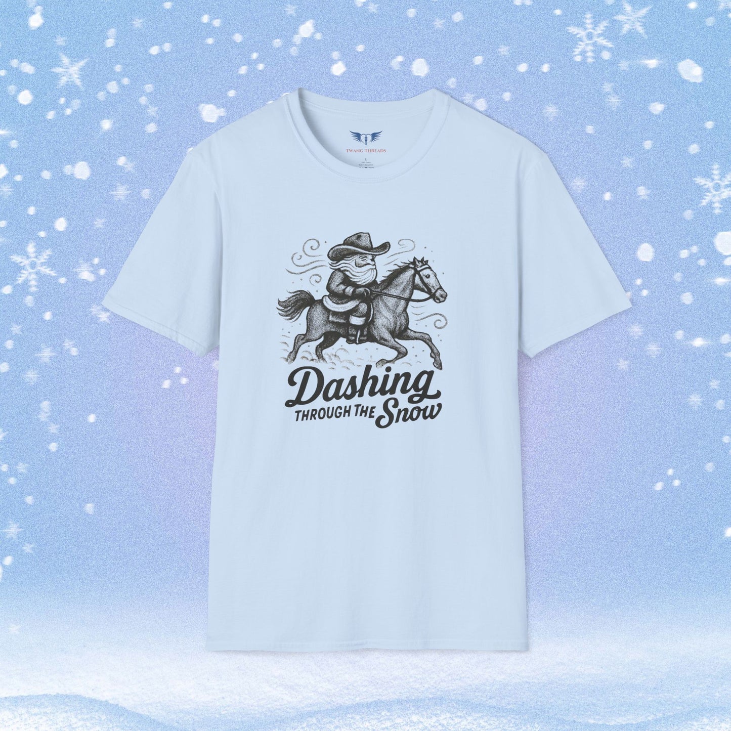 Dashing Through the Snow with Santa on Horseback Tshirt