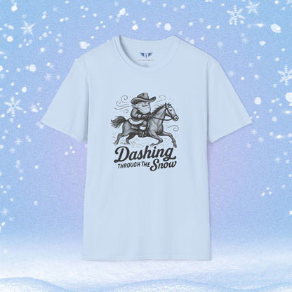 Dashing Through the Snow with Santa on Horseback Tshirt