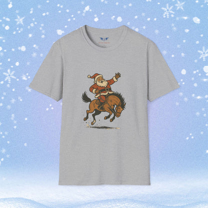 Santa on a Bronco Holiday Tshirt