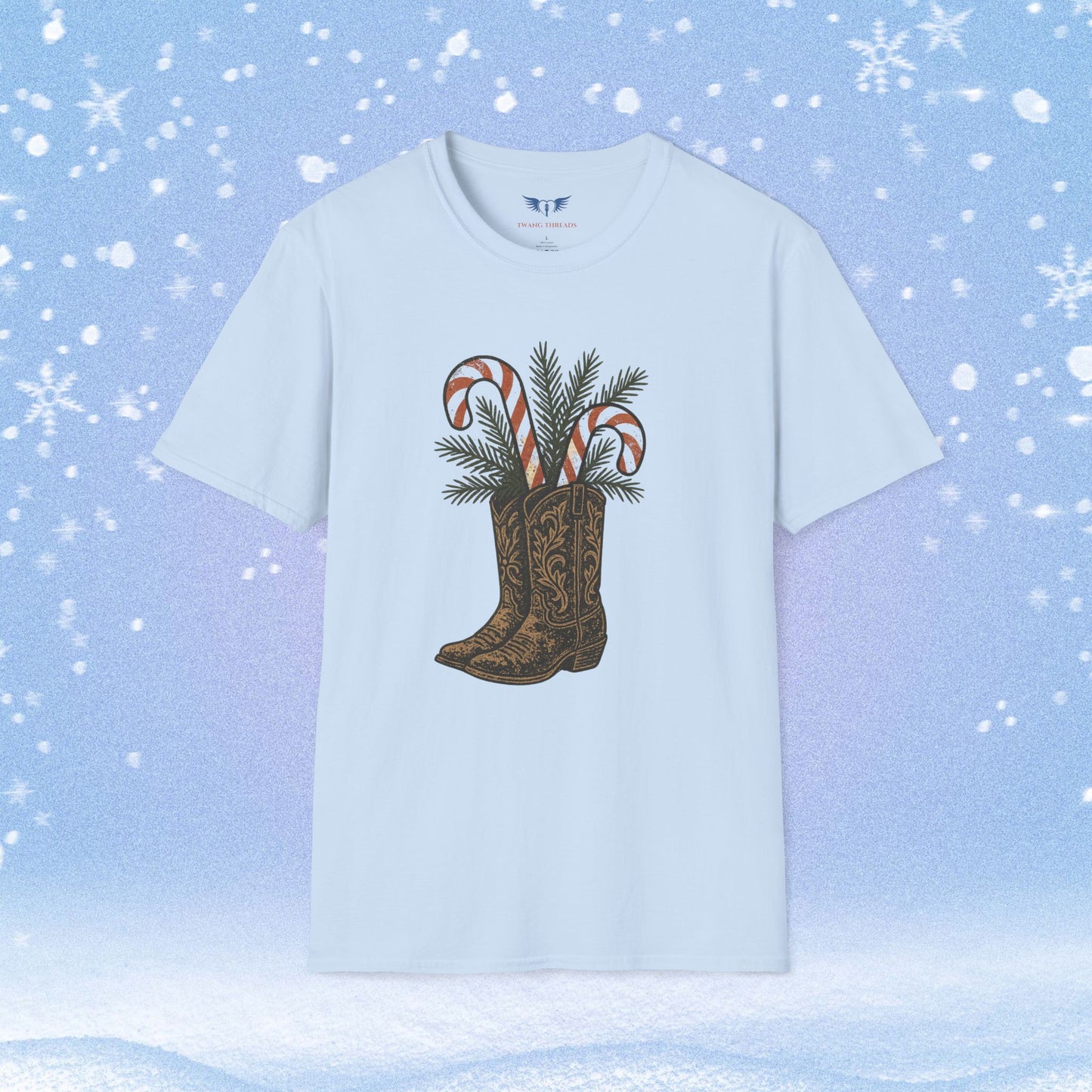 Boots Candy Canes and Mistletoe Holiday Tshirt