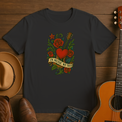 Tattoo Style In Music We Trust Tshirt