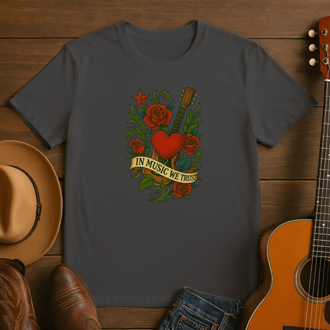 Tattoo Style In Music We Trust Tshirt