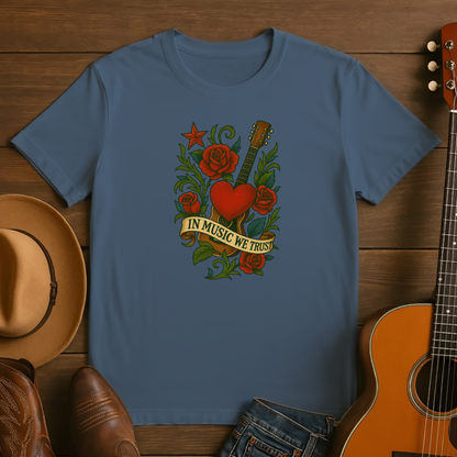 Tattoo Style In Music We Trust Tshirt