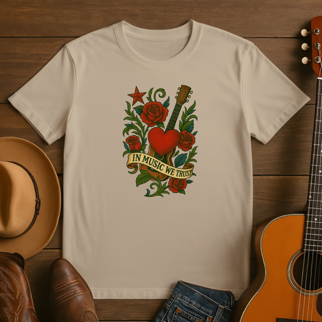 Tattoo Style In Music We Trust Tshirt