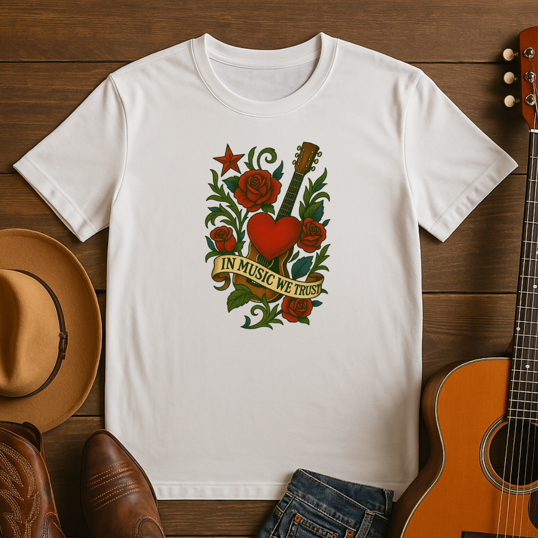 Tattoo Style In Music We Trust Tshirt