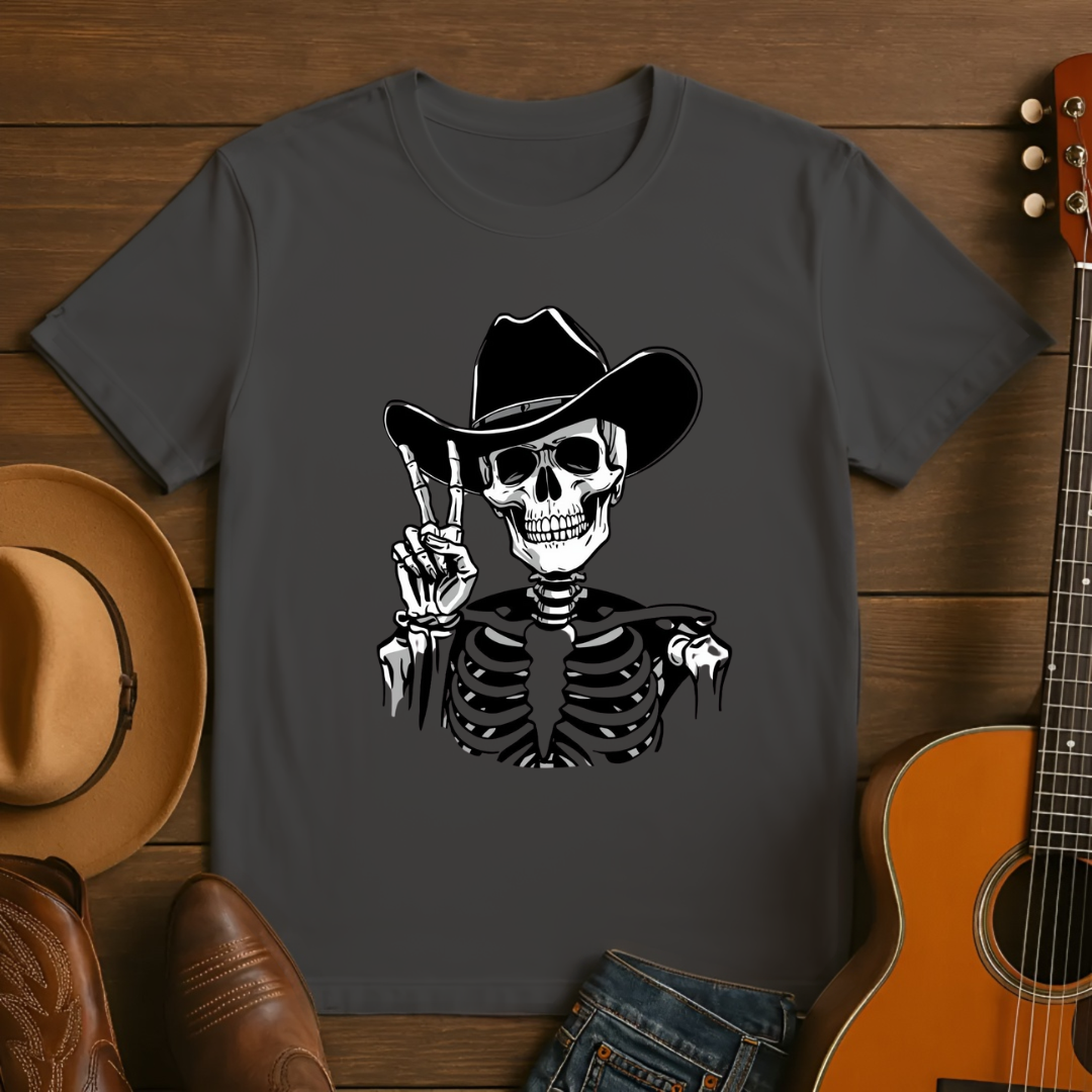 Graveyard Rodeo Peace Skeleton Tshit