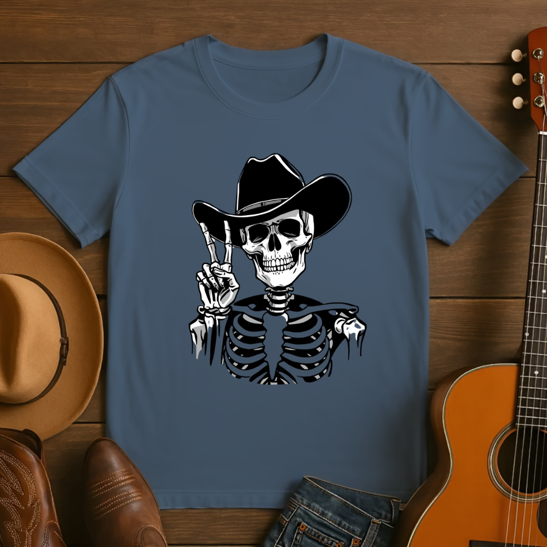 Graveyard Rodeo Peace Skeleton Tshit