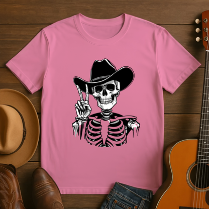 Graveyard Rodeo Peace Skeleton Tshit