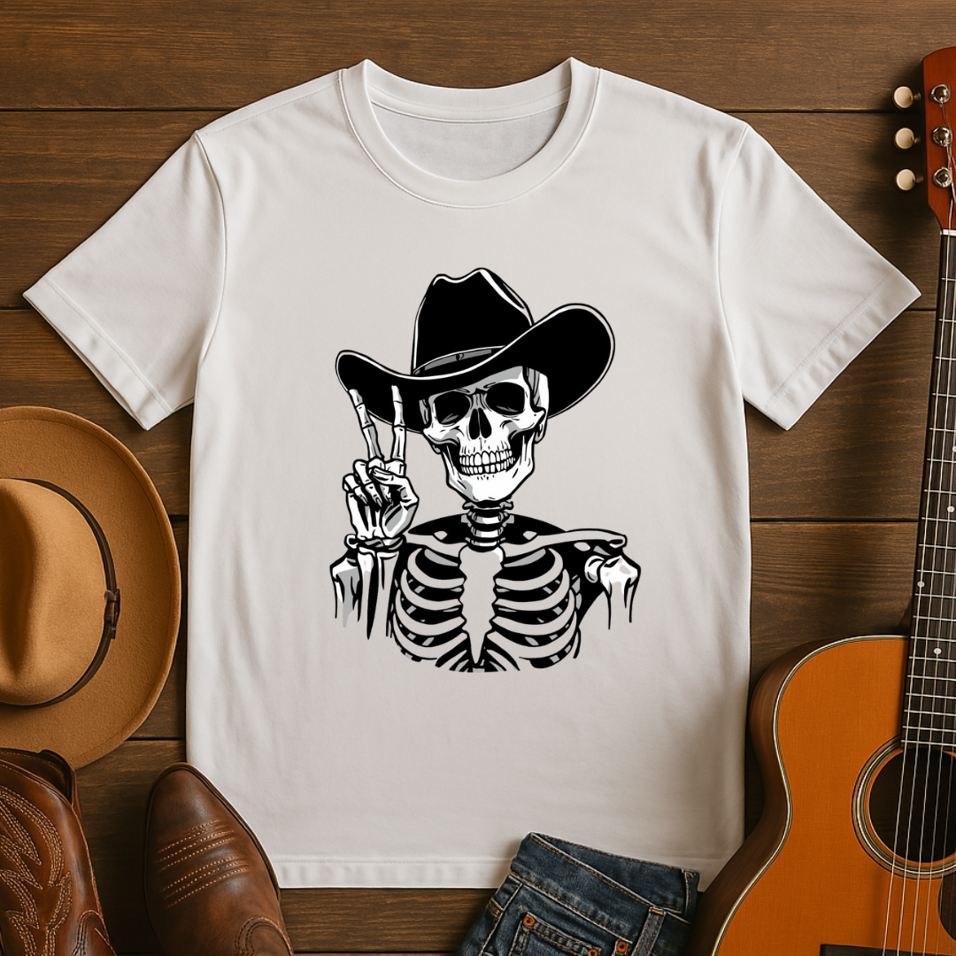 Graveyard Rodeo Peace Skeleton Tshit