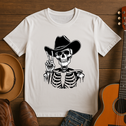 Graveyard Rodeo Peace Skeleton Tshit