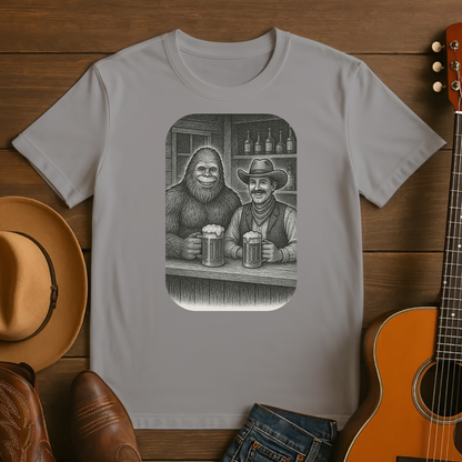 Yeti and Cowboy at a Bar Drinking a Beer Tshirt