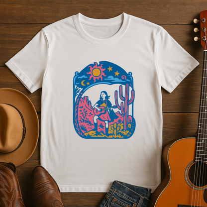 Girl Playing Guitar in the Desert Tshirt