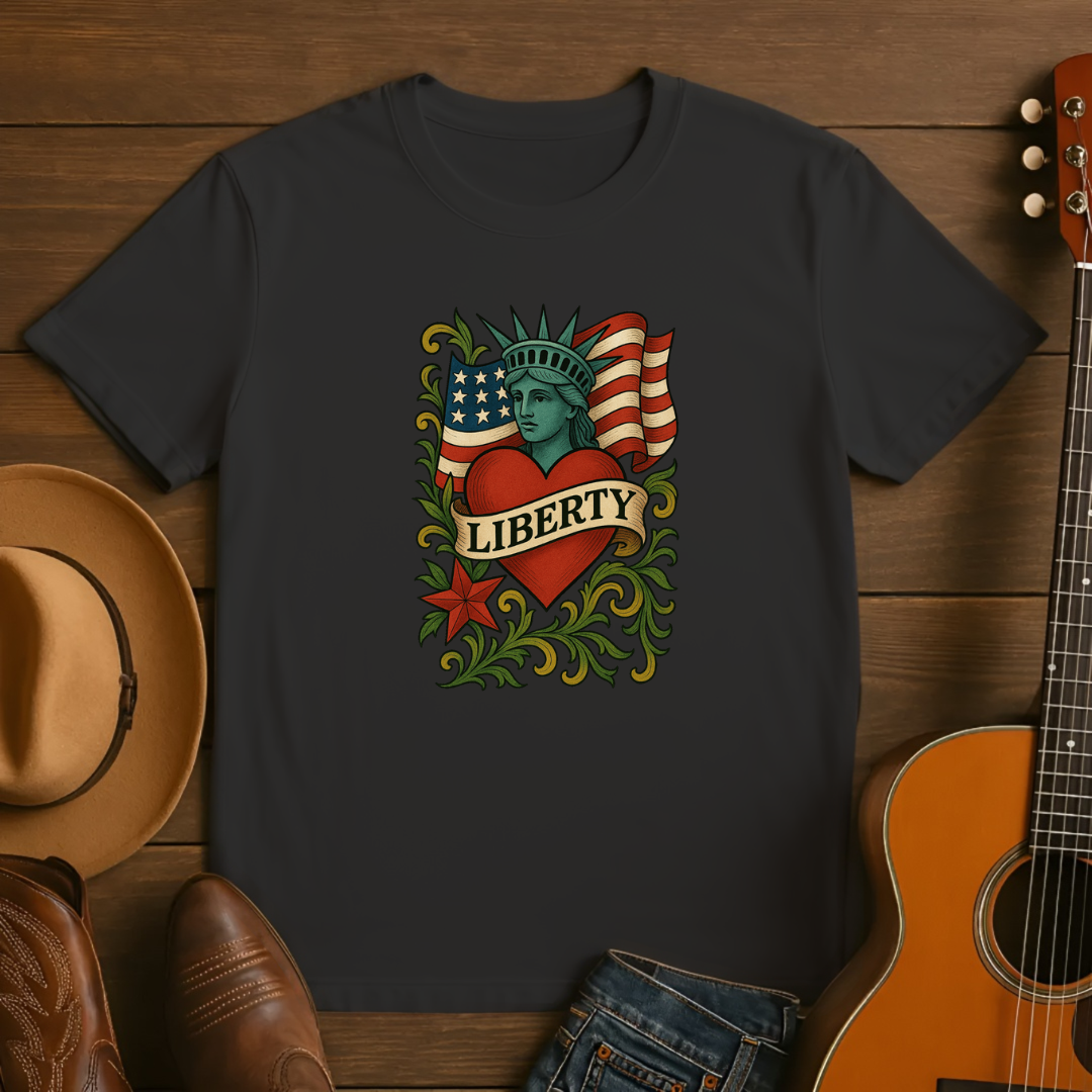 Tattoo Style Lady Liberty Tshirt
