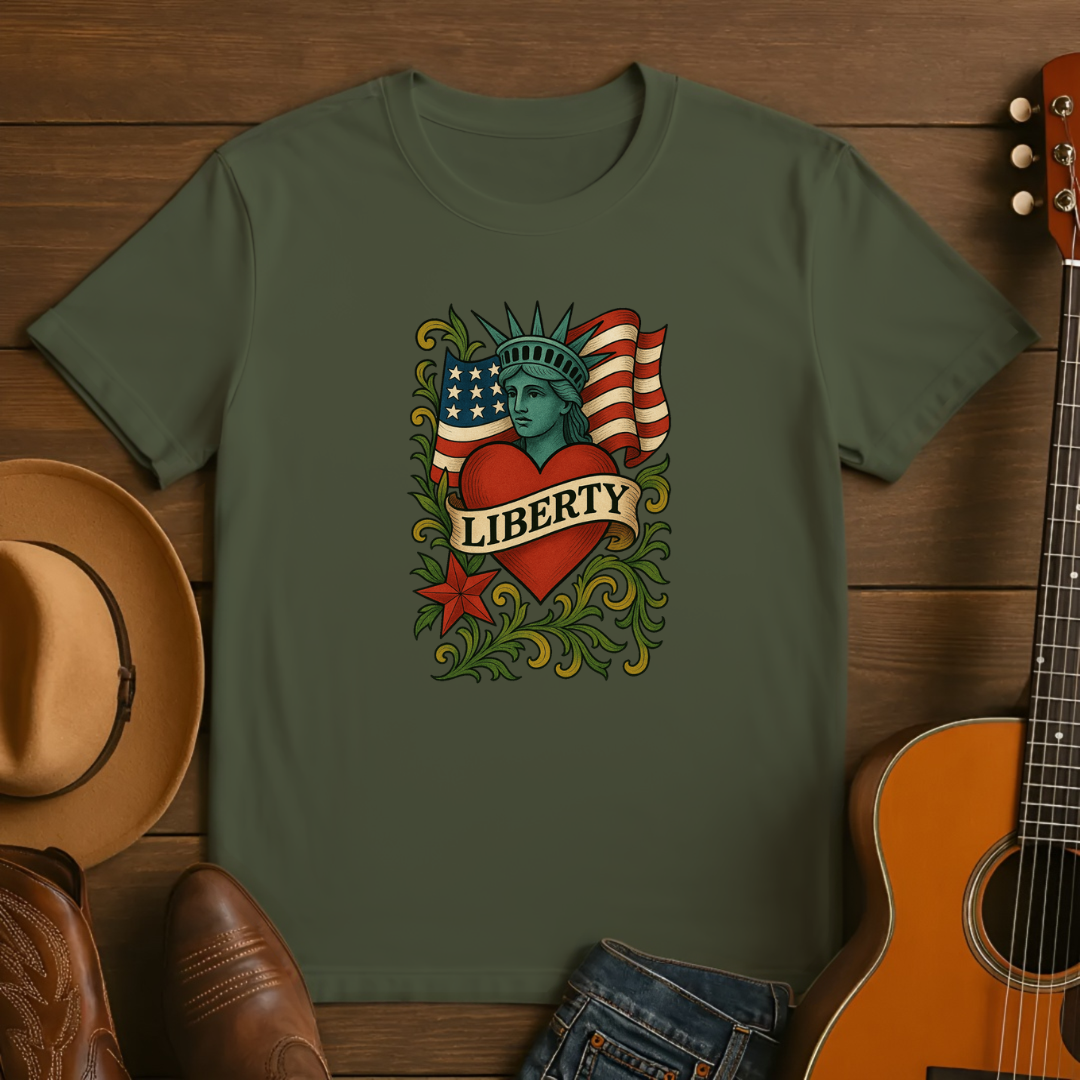 Tattoo Style Lady Liberty Tshirt