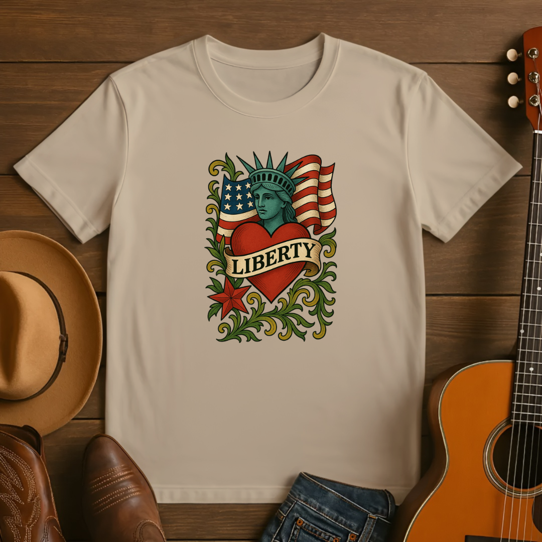 Tattoo Style Lady Liberty Tshirt