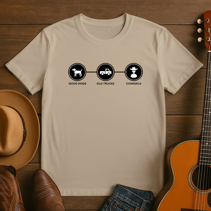 Good Dogs, Old Trucks & Cowgirls Tshirt