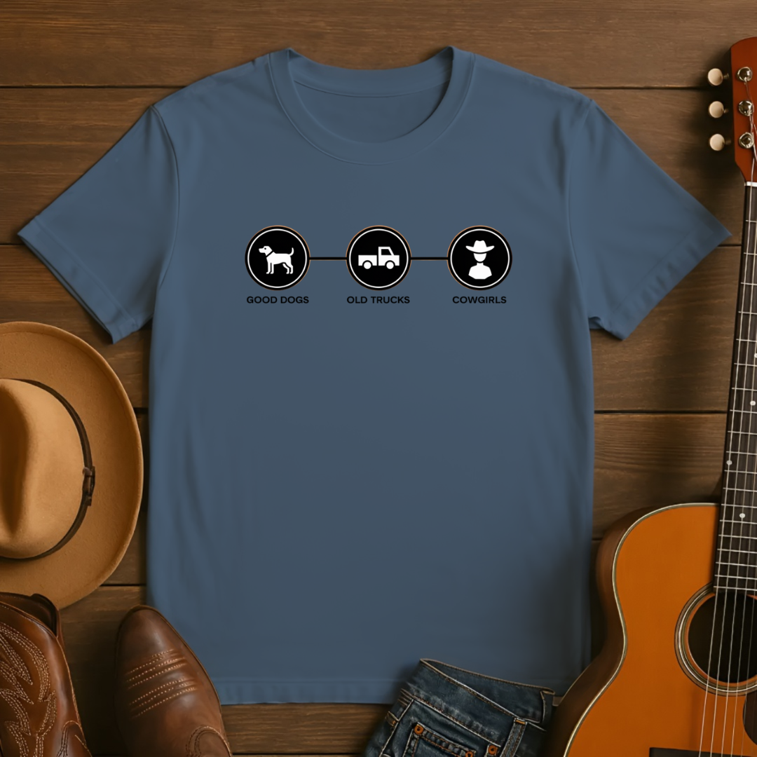 Good Dogs, Old Trucks & Cowgirls Tshirt