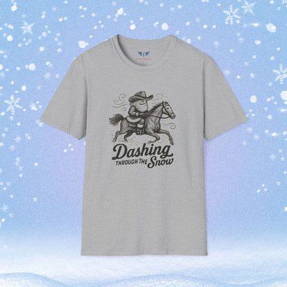 Dashing Through the Snow with Santa on Horseback Tshirt