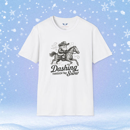 Dashing Through the Snow with Santa on Horseback Tshirt