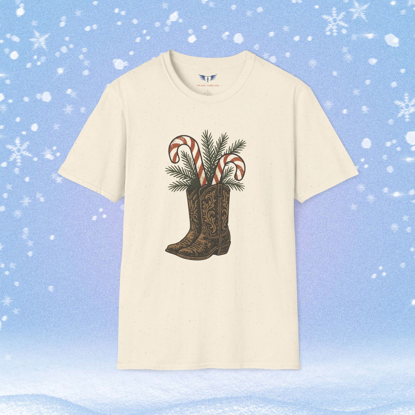 Boots Candy Canes and Mistletoe Holiday Tshirt