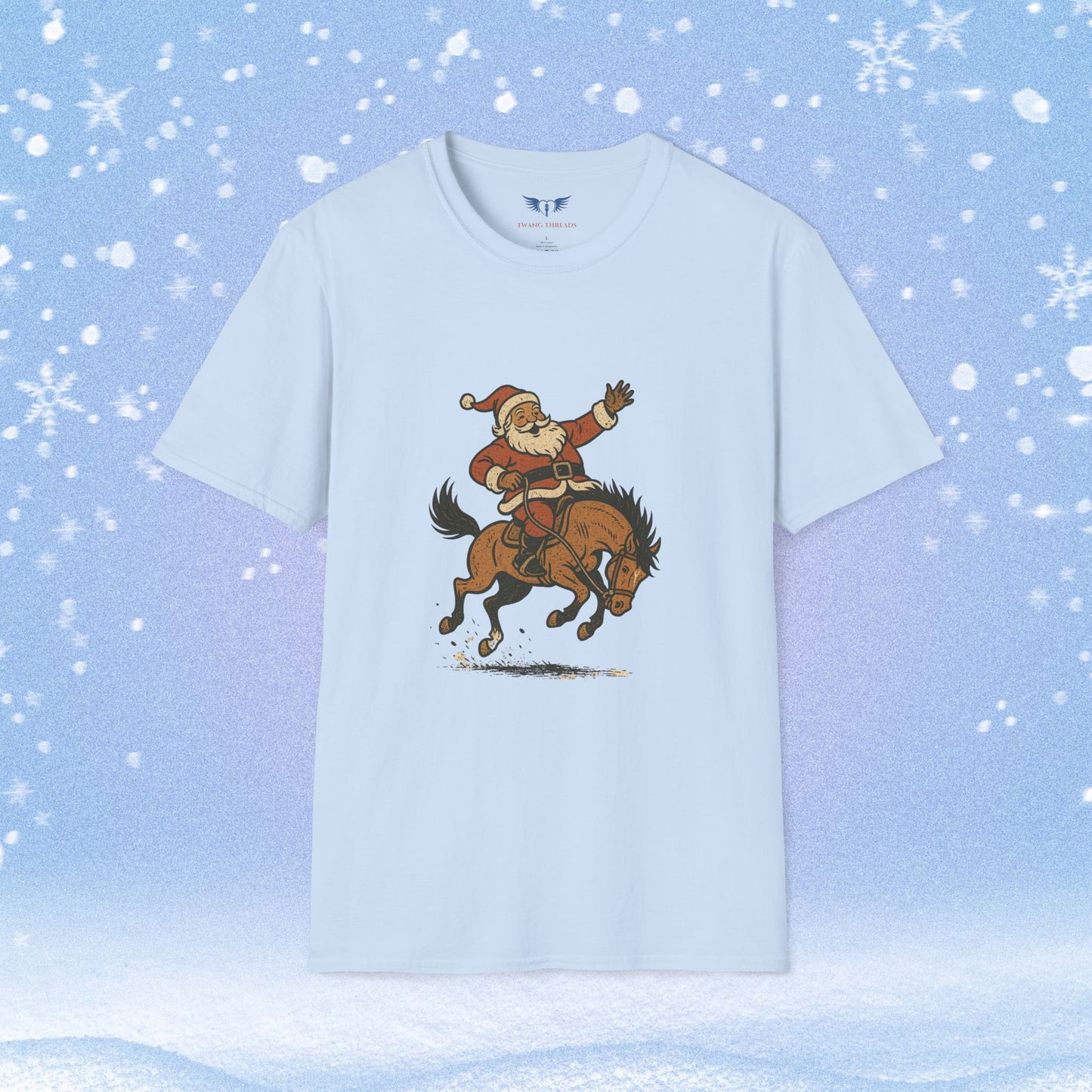 Santa on a Bronco Holiday Tshirt