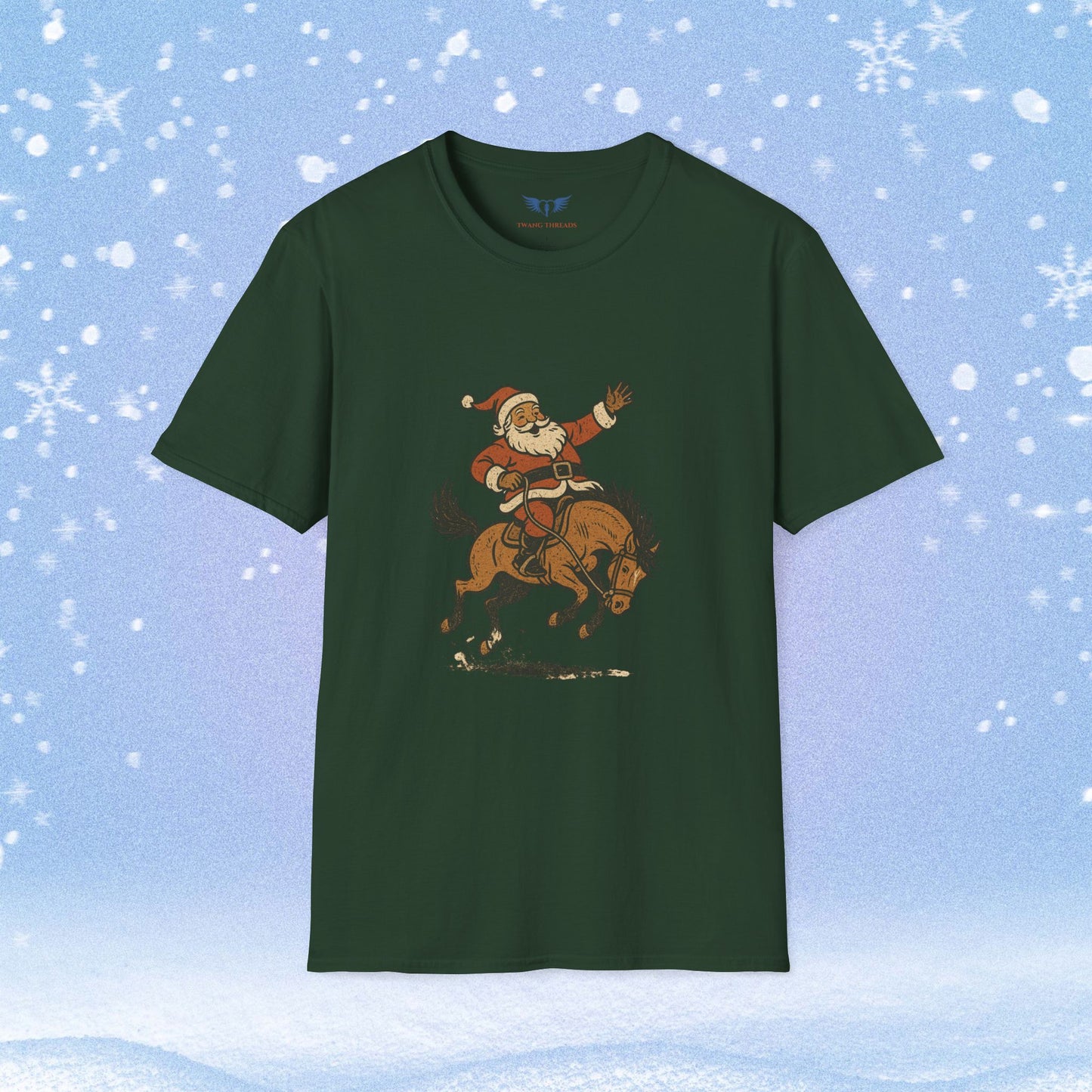 Santa on a Bronco Holiday Tshirt