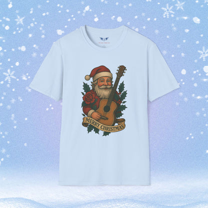 Merry Christmas Tattoo Style Santa Tshirt