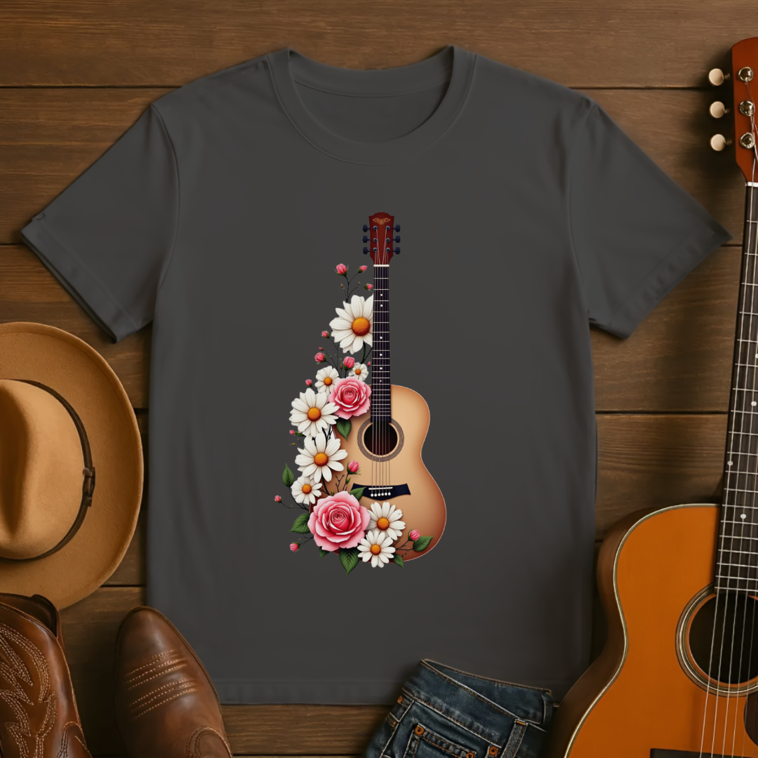 Guitar with Flowers T-Shirt