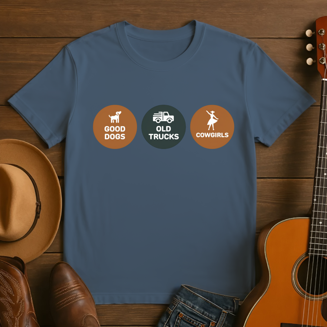 Good Dogs Old Trucks and Cowgirls T-Shirt