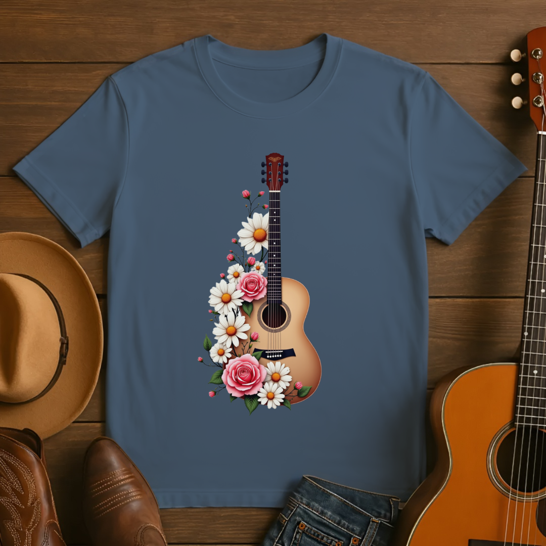 Guitar with Flowers T-Shirt
