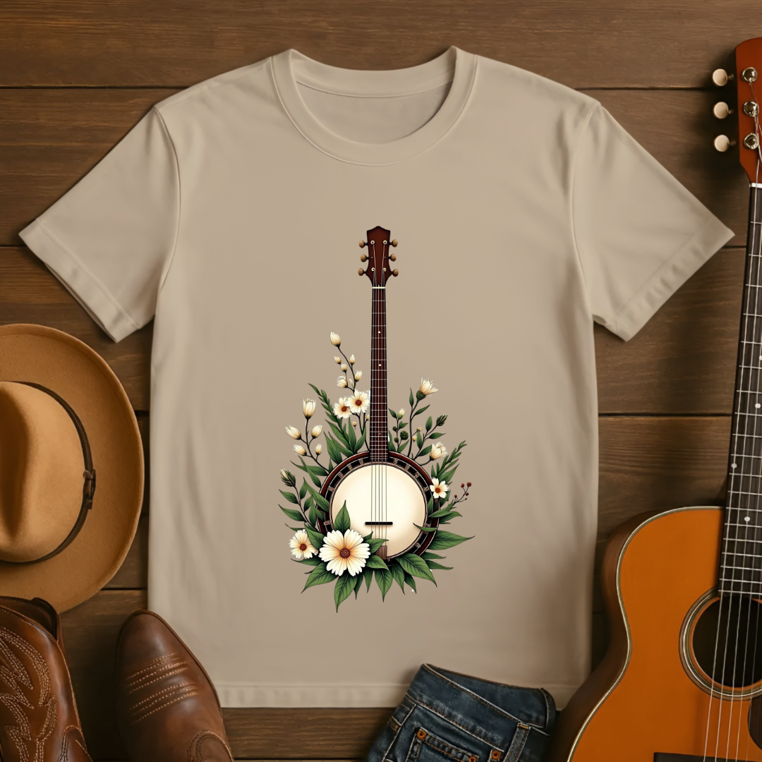 Banjo with Flowers T-Shirt