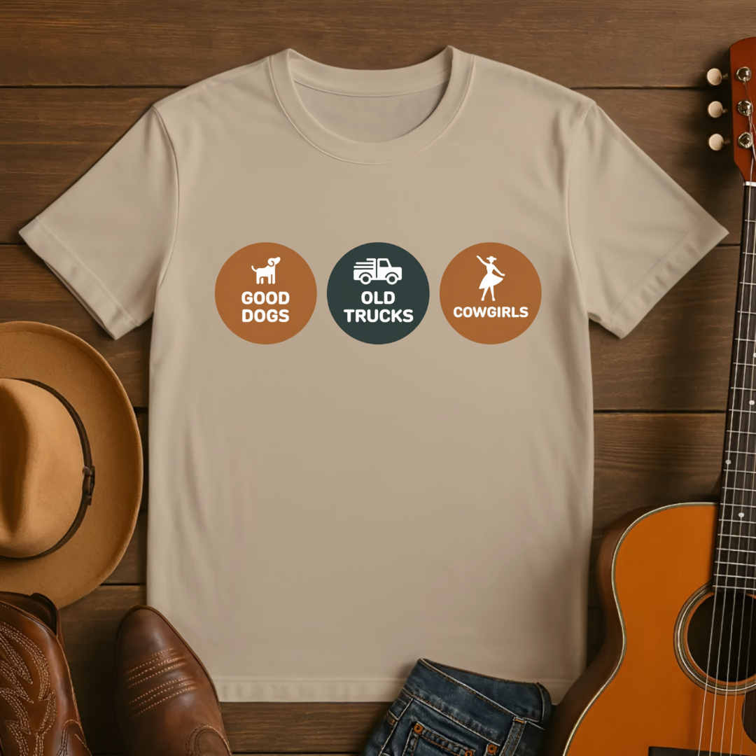 Good Dogs Old Trucks and Cowgirls T-Shirt