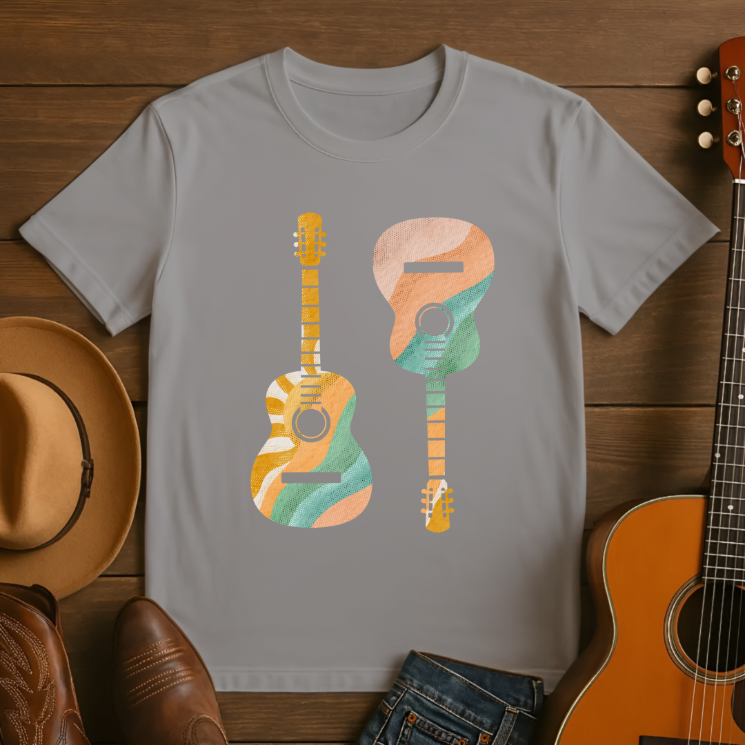 Dual Guitars Retro Sunset T-Shirt