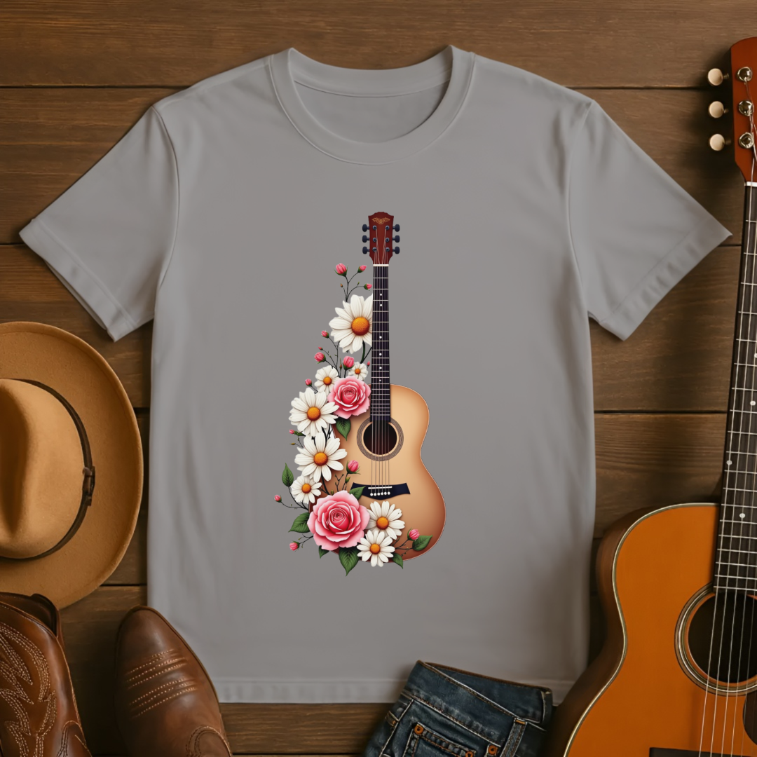 Guitar with Flowers T-Shirt