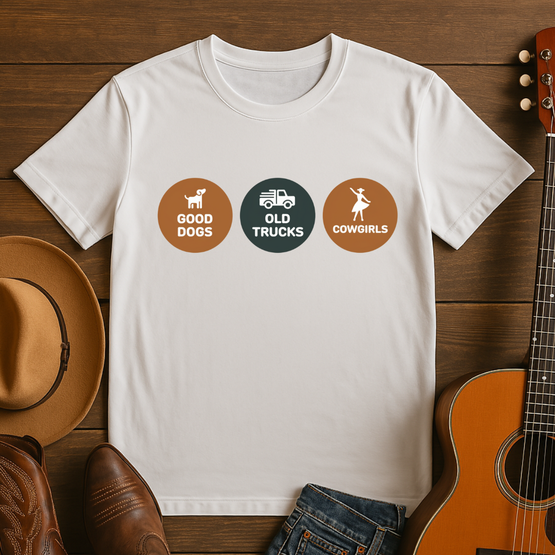 Good Dogs Old Trucks and Cowgirls T-Shirt