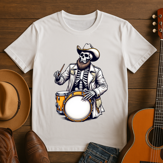 Cowboy Skeleton Drummer T-Shirt