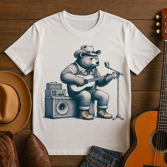 Cowboy Bear Guitarist T-Shirt